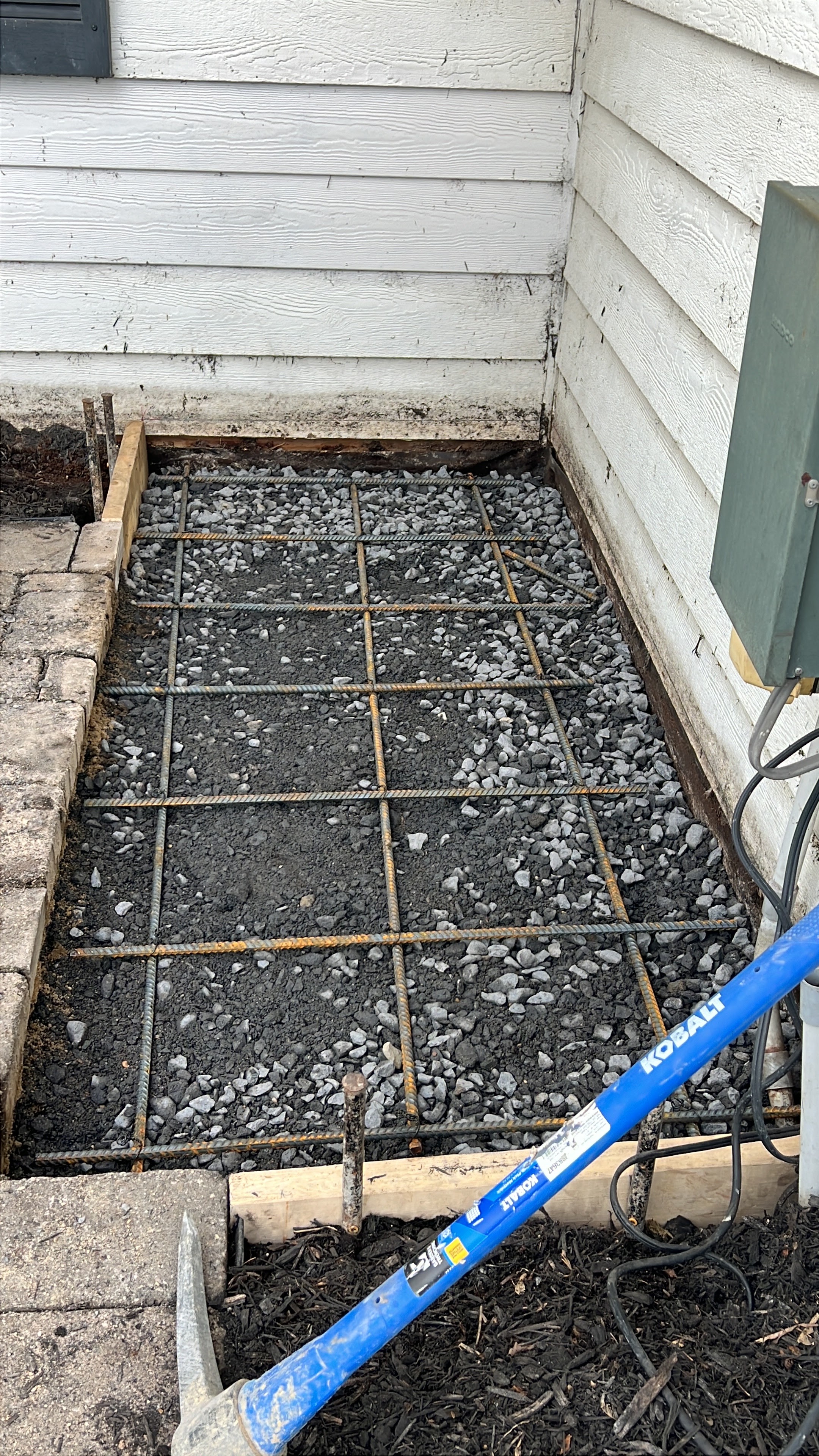 Concrete footing and rebar preparation work