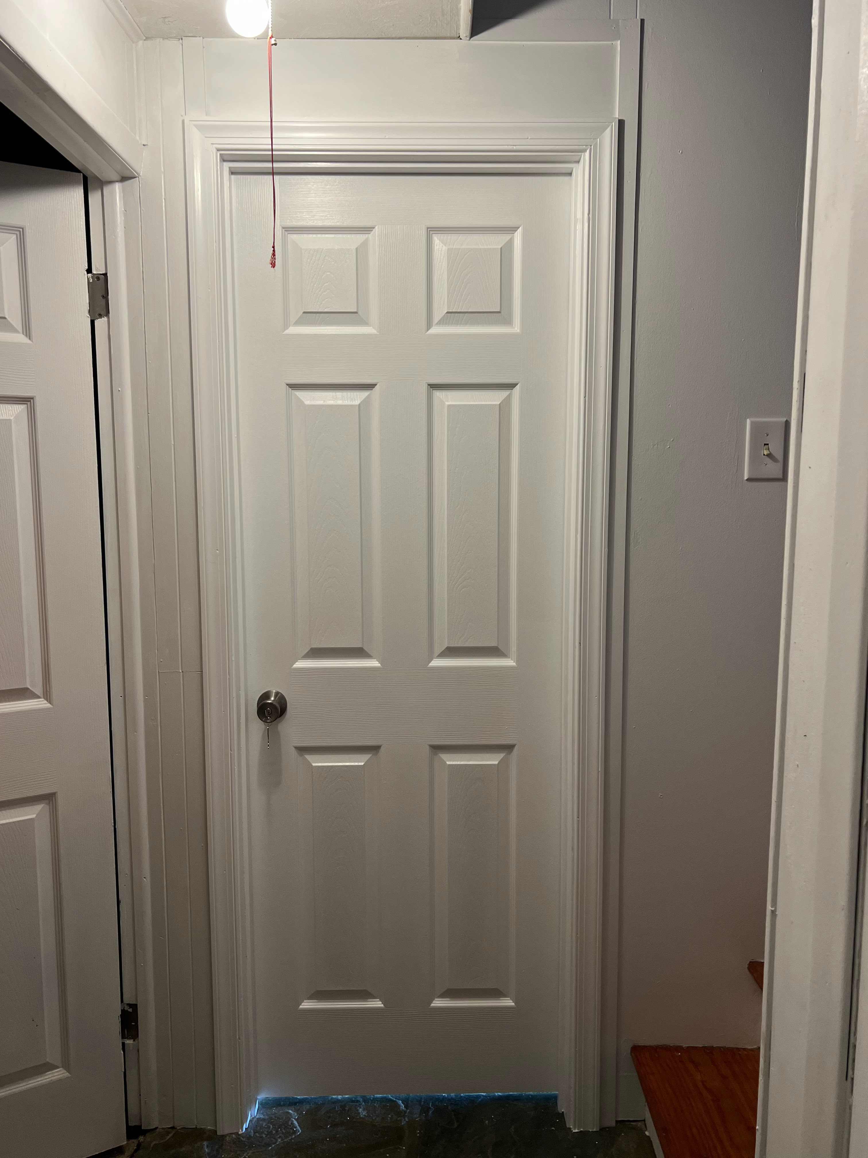 Freshly painted interior door and hallway